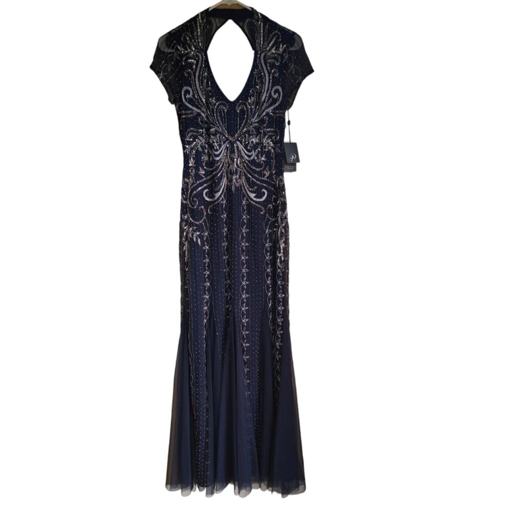 Adriana Papel beaded short sleeve Mermaid Style New Tags formal dress size 2